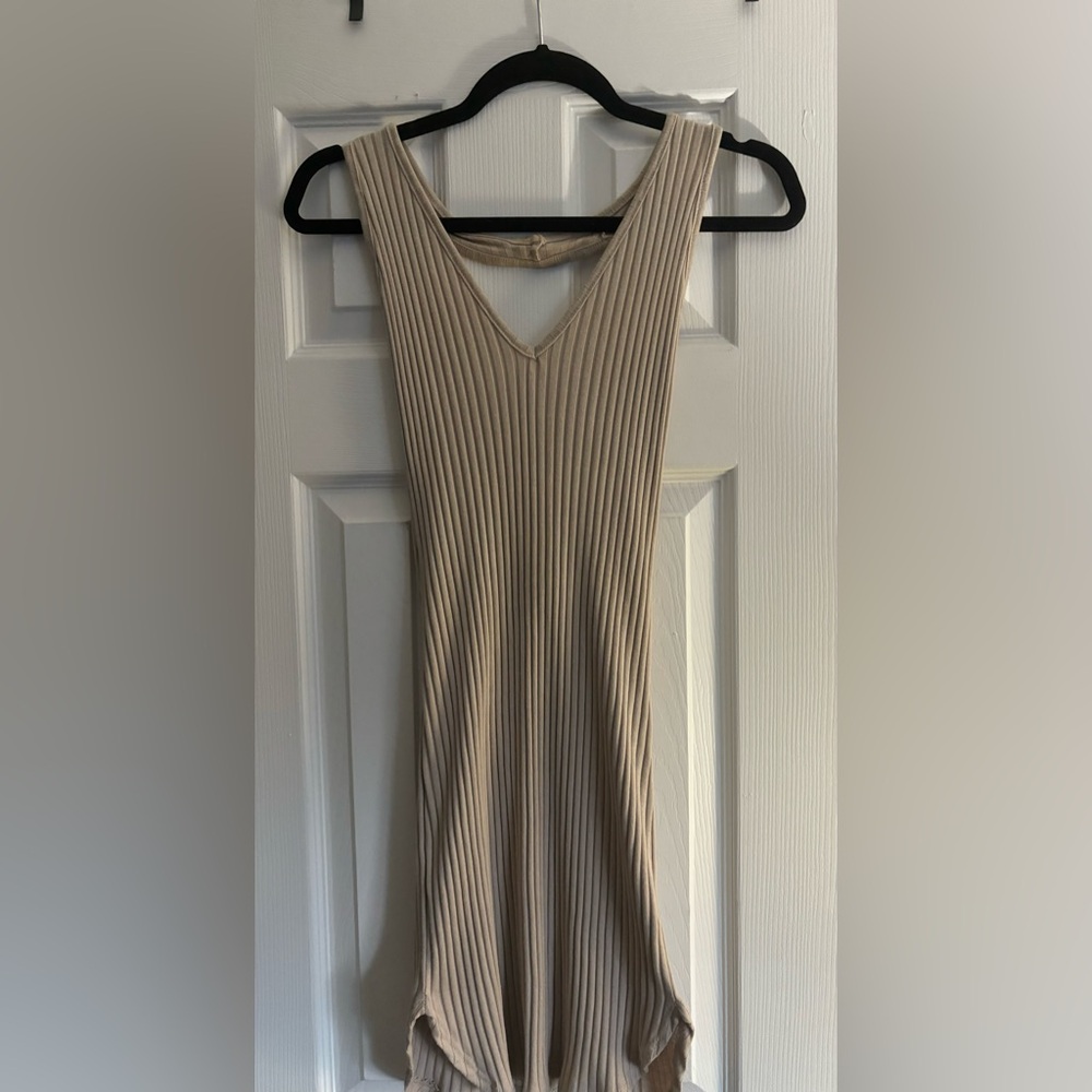 Ribbed halter dress